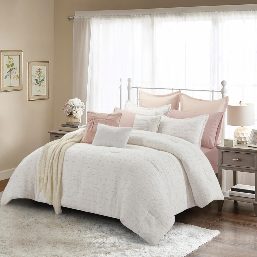 Edredón Melizza bordado rosa 12 pz